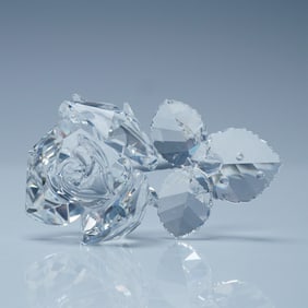 Swarovski Silver Crystal Rose Figurine