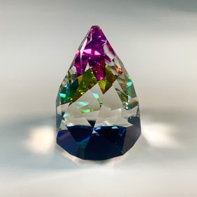 Swarovski Crystal Paperweight, Cone Rio