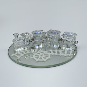 Swarovski Crystal Figurine Mini Train Set with Mirror