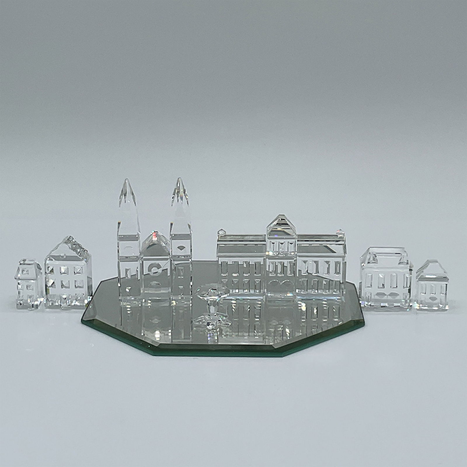 7pc Swarovski Crystal Figurines City Building + Stool & Base (1 of 4)