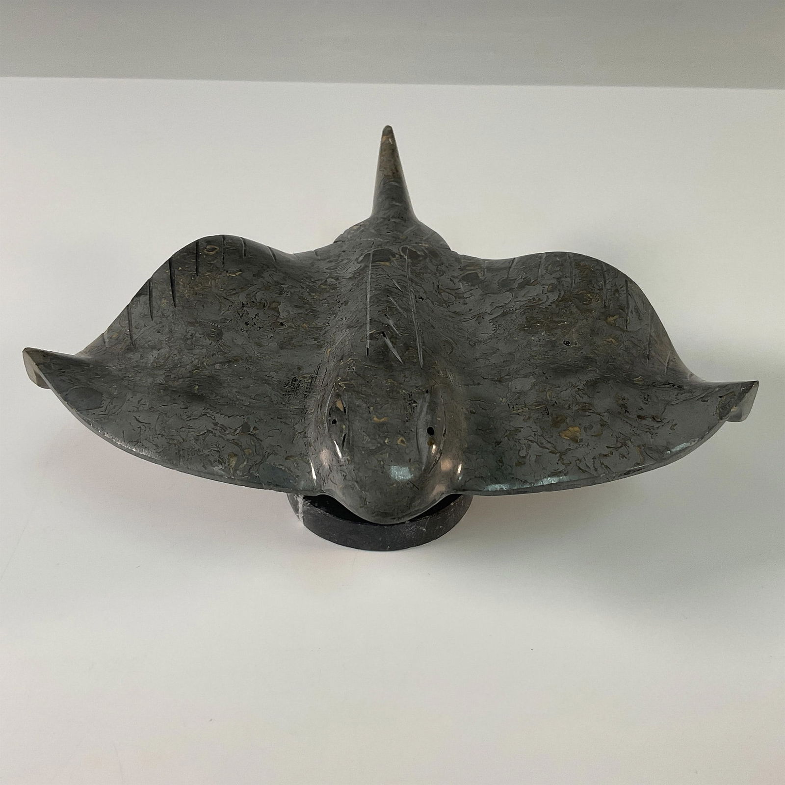 Fossil Stone Stingray Figurine, Artist Signed (1 of 6)