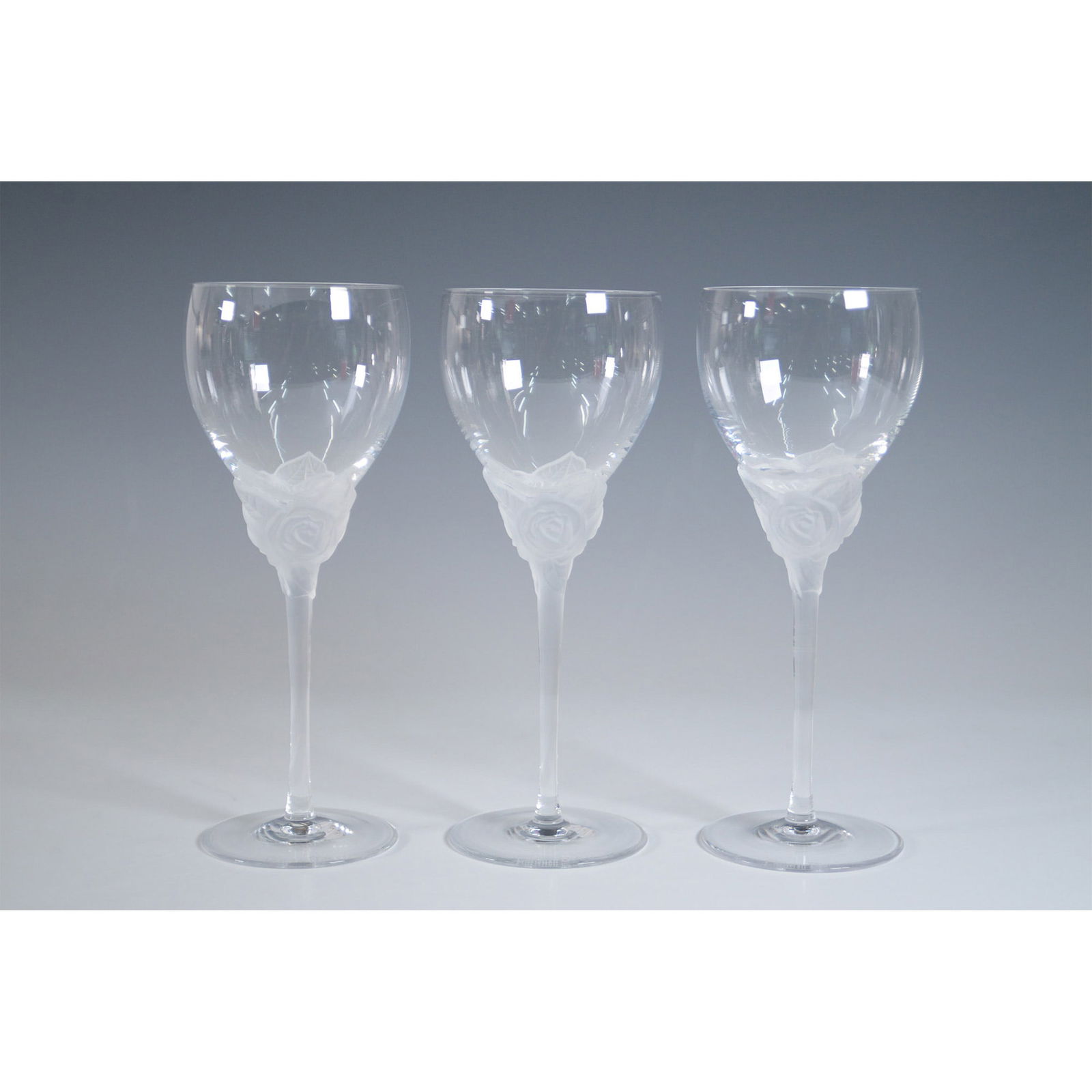 3pc Christian Dior Rose Crystal Water Goblets (1 of 4)