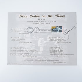 Alexei Leonov Signed Souvenir Print, Man Walks On The Moon
