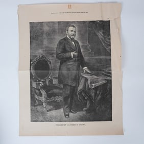 2pc 1891 Morning Journal Engravings, Grant & Blaine