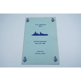 USS Arkansas BB-33 Second Reunion Program Signed by Bill Clinton