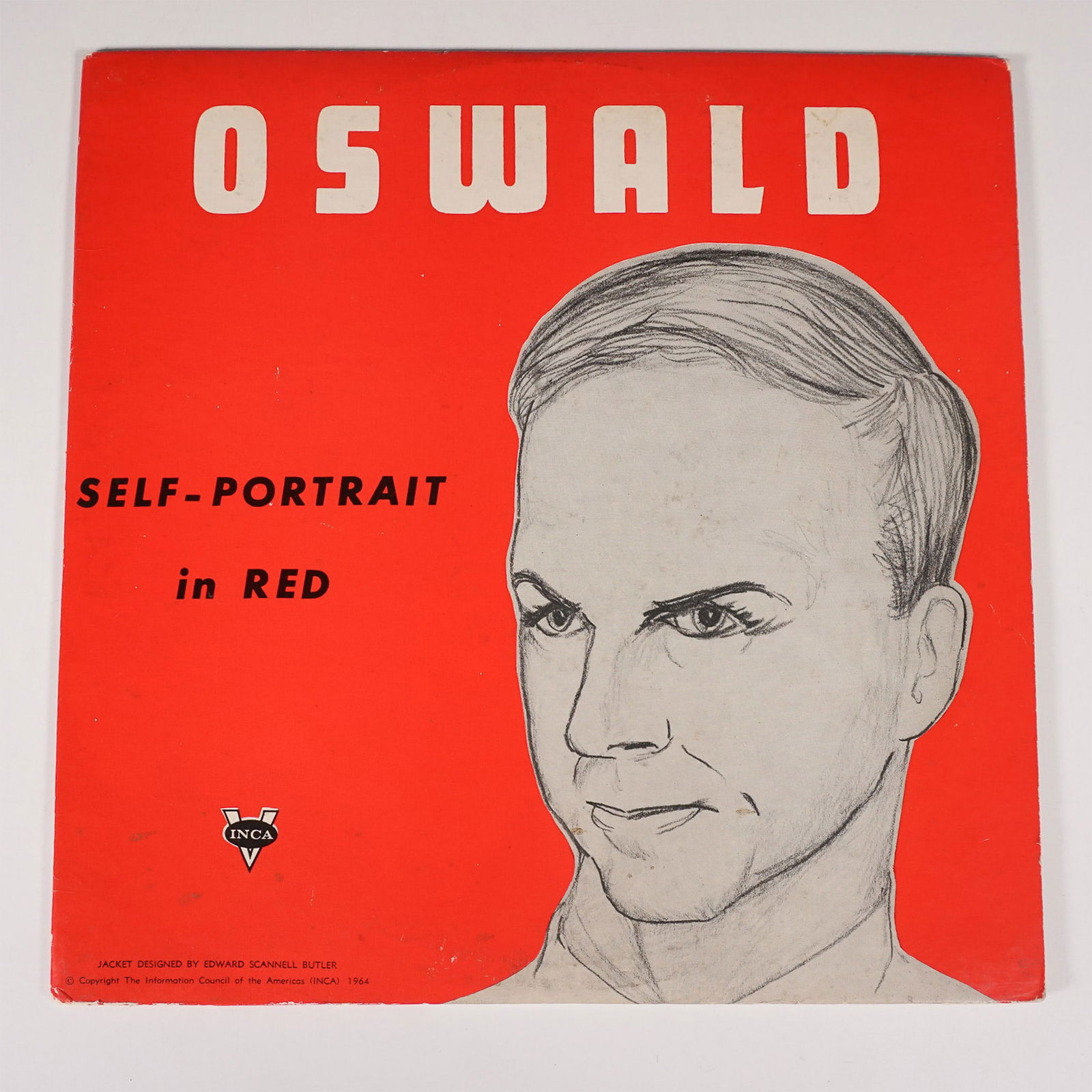 Lee Harvey Oswald Vinyl Record, Oswald Self-Portrait In Red (1 of 4)