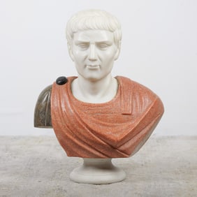 Marble and Alabaster Bust of Emperor Augustus