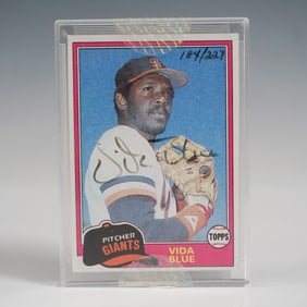 Vida Blue Autographed 1981 Topps Baseball Card. N. 310