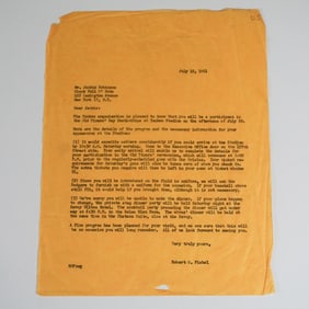 Yankees Letter, Jackie Robinson Old Timers' Day Invitation