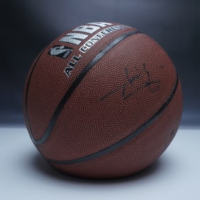 Isiah Thomas Autographed Basketball with Display Case