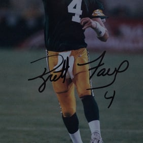 Brett Favre Autographed Framed Photo with COA