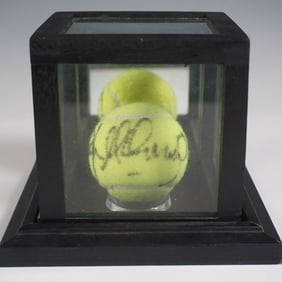 John McEnroe Signed Wilson Tennis Ball with Display Case