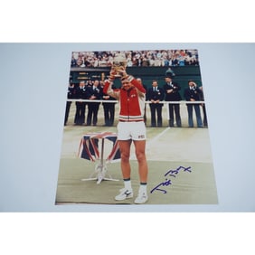 Bjorn Borg Autographed Wimbledon Victory Photo with COA