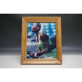 Framed Photography of Venus Williams in the 1998 US Open, Autographed