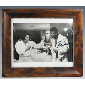 Muhammad Ali Signed Photograph with Elvis Presley, Framed