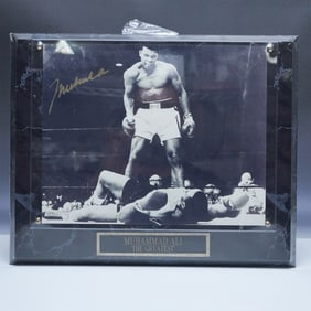 Muhammad Ali, Signed Boxing Photo, Sonny Liston Knockout