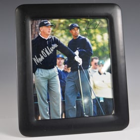 Autographed Golf Photo, Tiger Woods & Mark O'Meara
