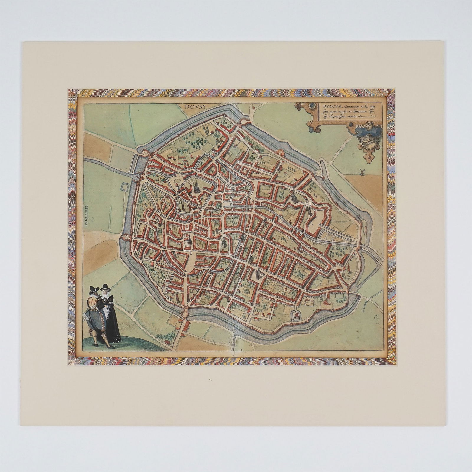 Braun & Hogenberg, AntiqueHand-Colored Map of Dovay France (1 of 6)