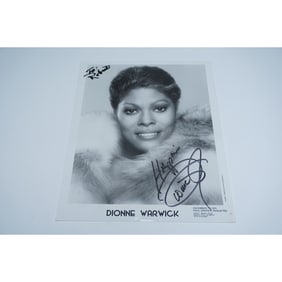 Dionne Warwick Signed, Black and White Photograph