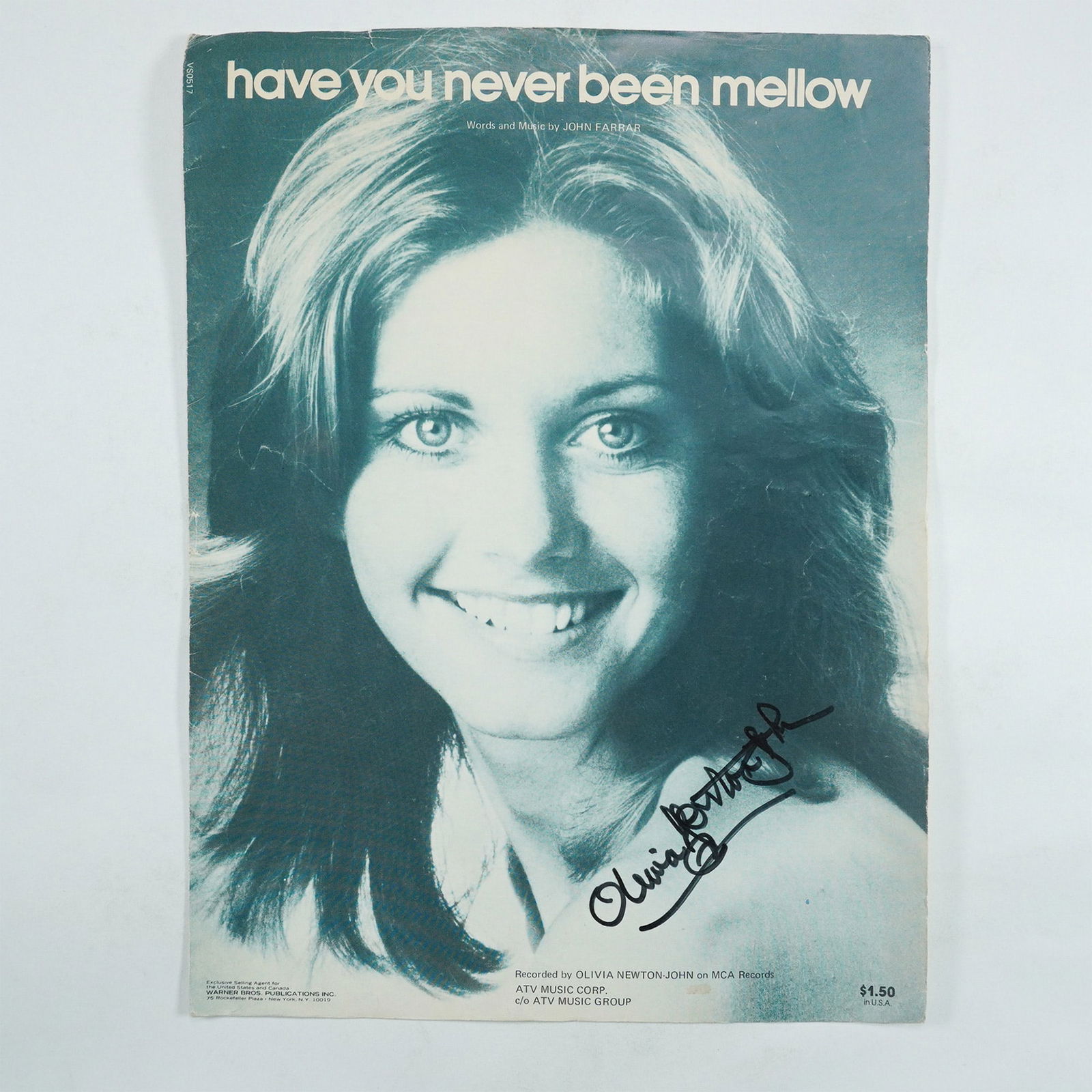 Olivia Newton-John Signed Have You Never Been Mellow Sheet Music (1 of 4)