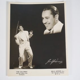 Cab Calloway Signed Promotional Photograph and Autograph Card