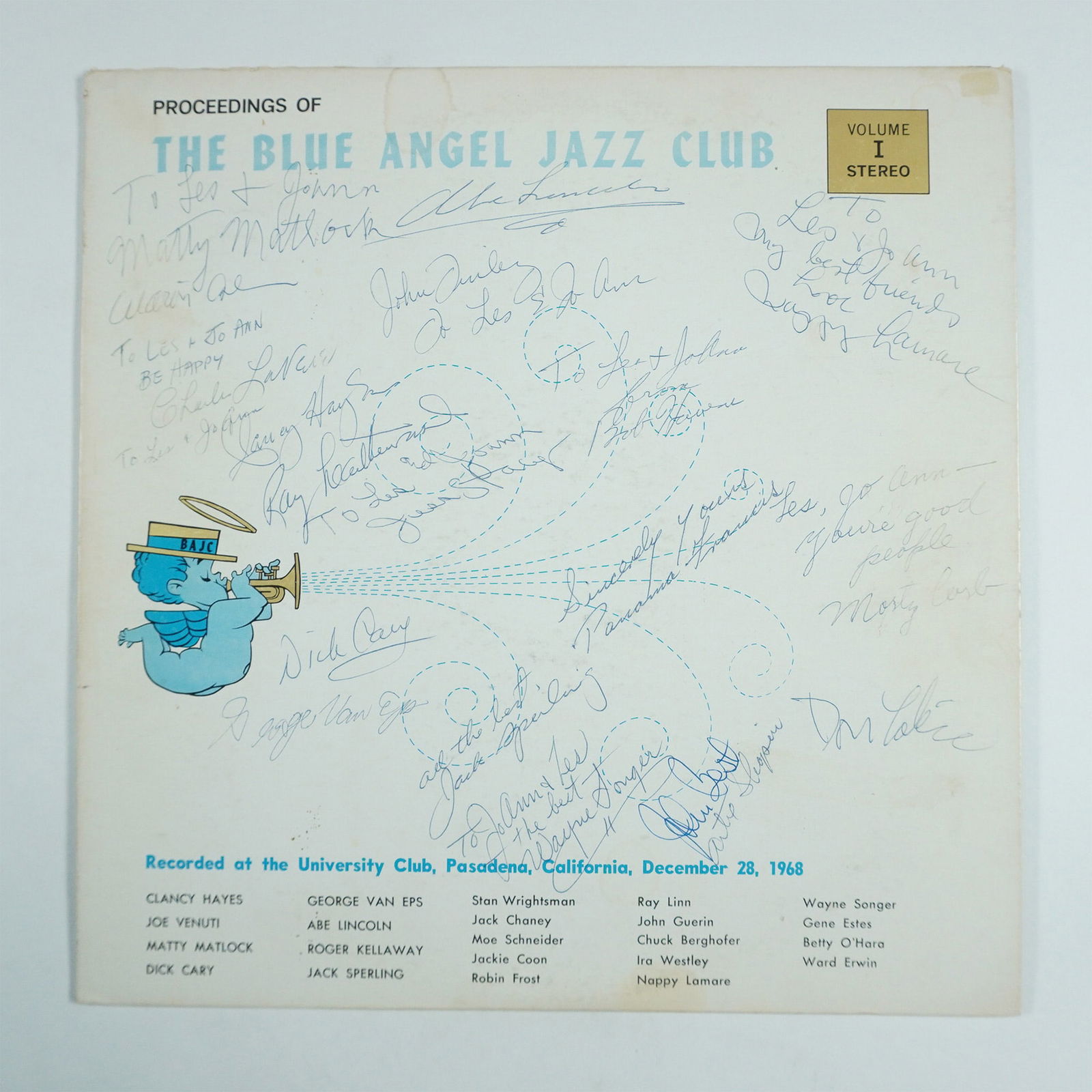 The Blue Angel Jazz Club: Jazz at Pasadena '68 Volume 1, Signed (1 of 3)