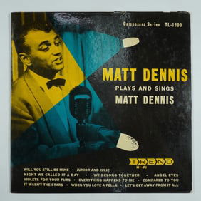 Matt Dennis Plays and Sings Vinyl LP Vocal Jazz 1954