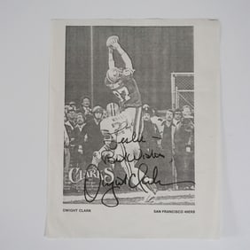 Dwight Clark Autographed Photo, San Francisco 49ers