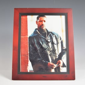 Framed Autographed Denzel Washington Photo on Training Day Movie