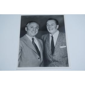 Vintage Black and White Photograph, Walt and Roy Disney