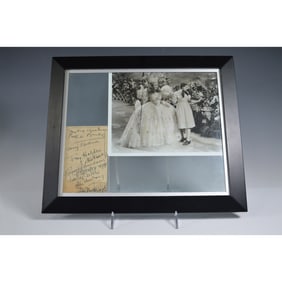 Framed Wizard of Oz Photo with Cast-Signed Postcard
