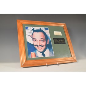Mel Blanc Signed Display, Voice of Looney Tunes