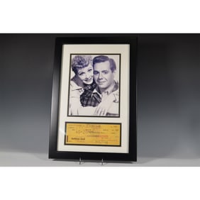 Desi Arnaz Signed Bank Check, 1957, Framed Display