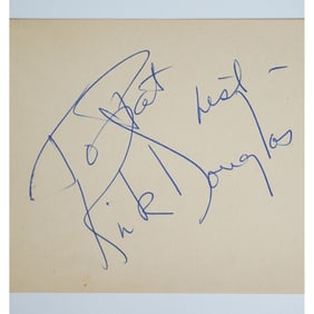 Kirk Douglas Signed Autograph Note w/COA
