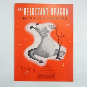 Walt Disney The Reluctant Dragon 1941 Sheet Music, Signed