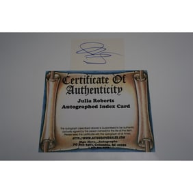 Julia Roberts Signed Index Card with COA