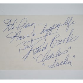 Rand Brooks Signed Index Card