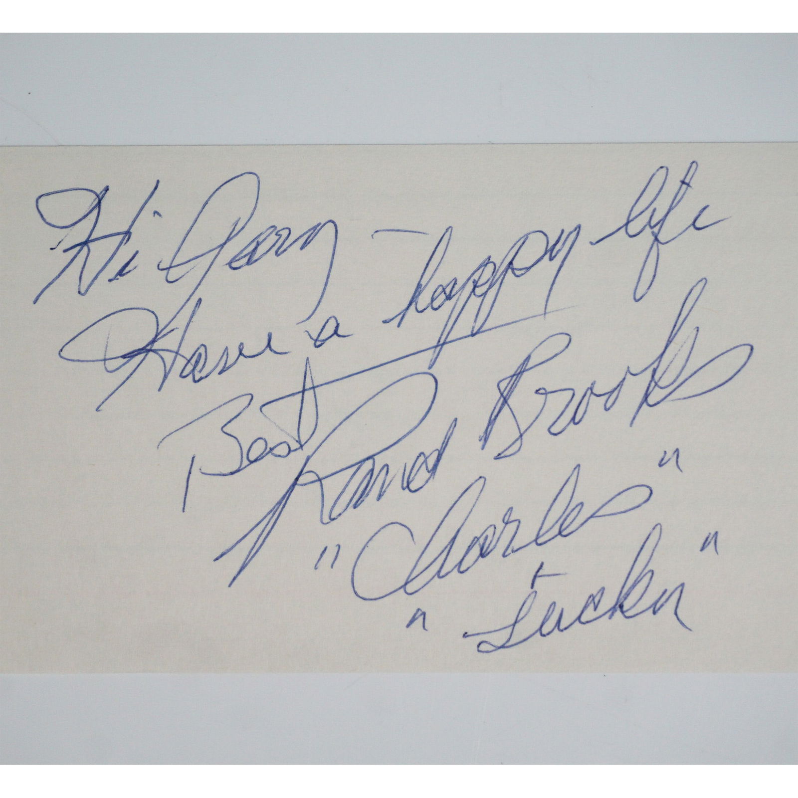 Rand Brooks Signed Index Card (1 of 1)