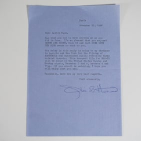 Olivia de Havilland Signed Typed Letter, 1986