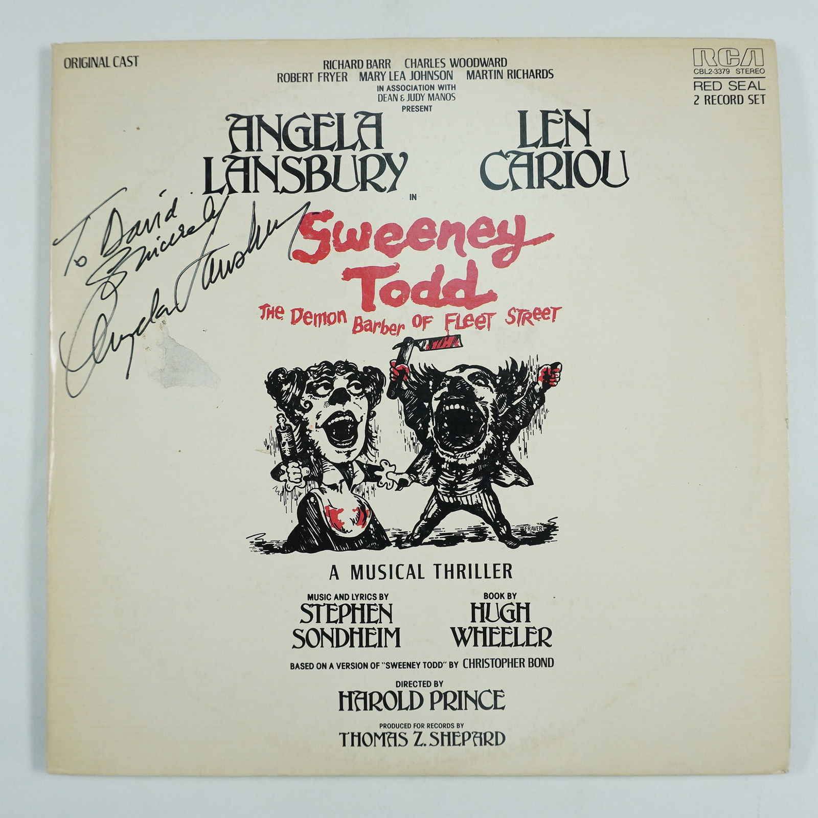 Angela Lansbury Signed Sweeney Todd Vinyl Soundtrack (1 of 5)