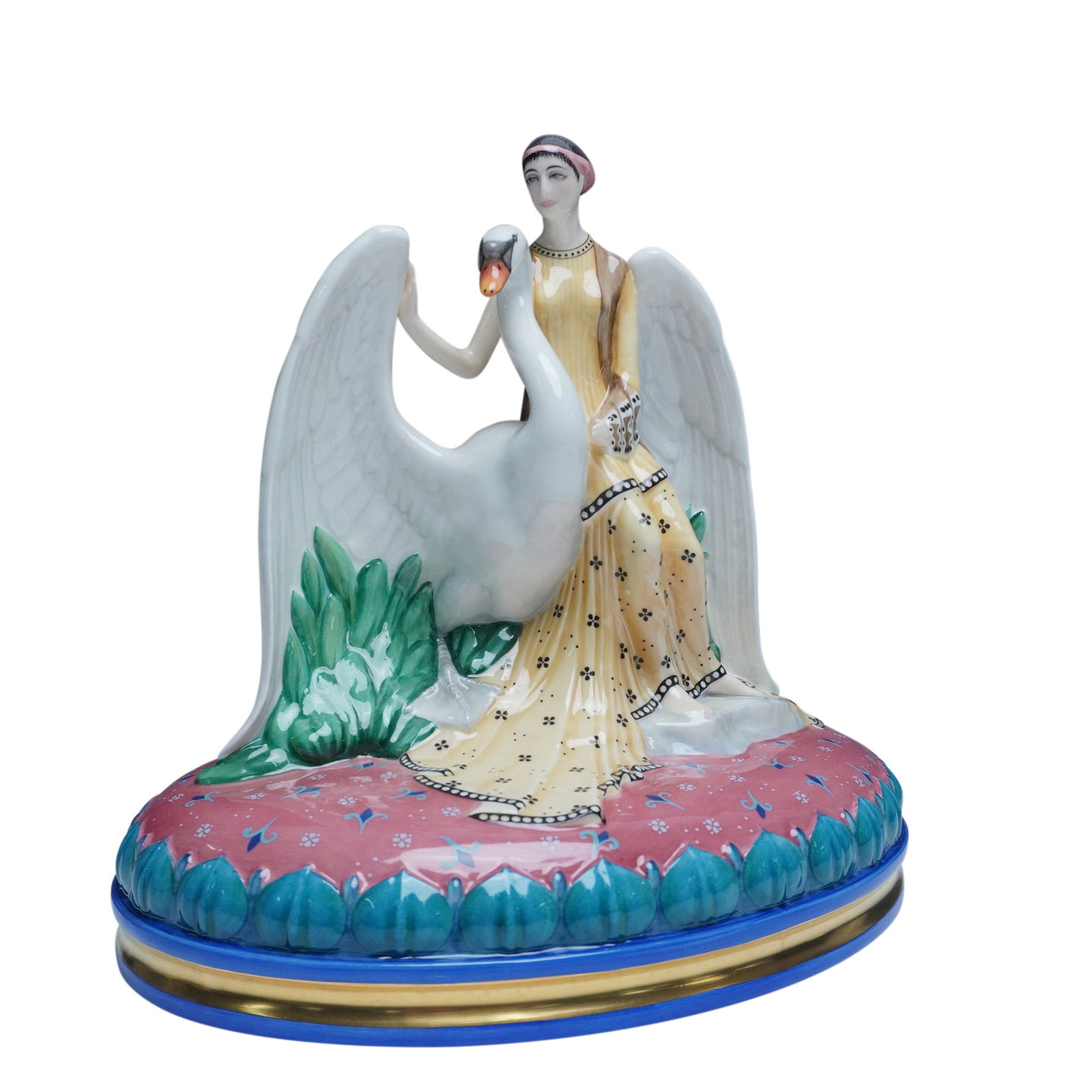 Leda and the Swan HN2826 - Royal Doulton Figurine: This exquisite Royal Doulton figurine, Leda and the Swan, is part of the Myths and Maidens collection. Crafted from fine bone china, this limited edition piece was sculpted by Robert Jefferson and is 