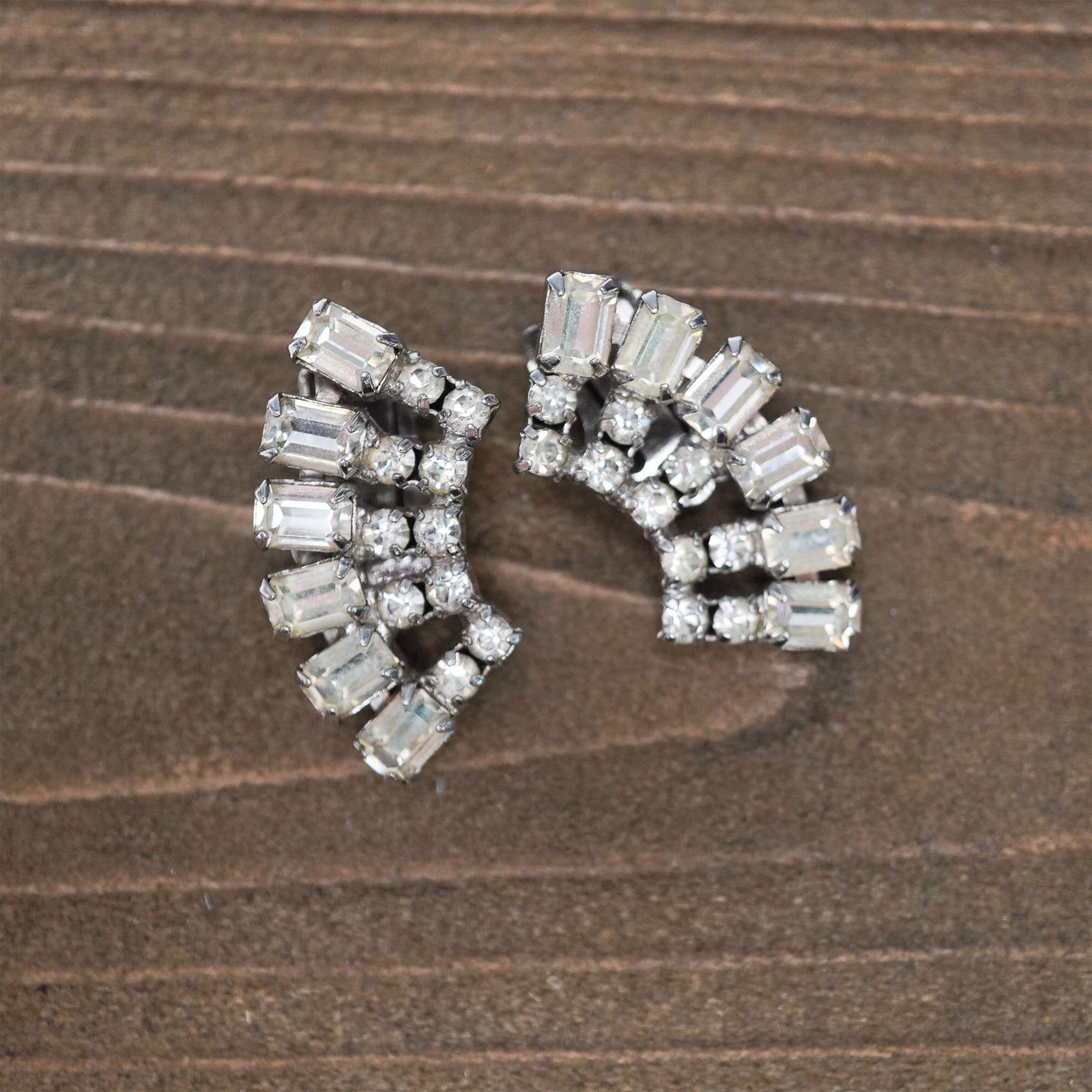 Weiss Rhinestone Clip-On Earrings (1 of 3)