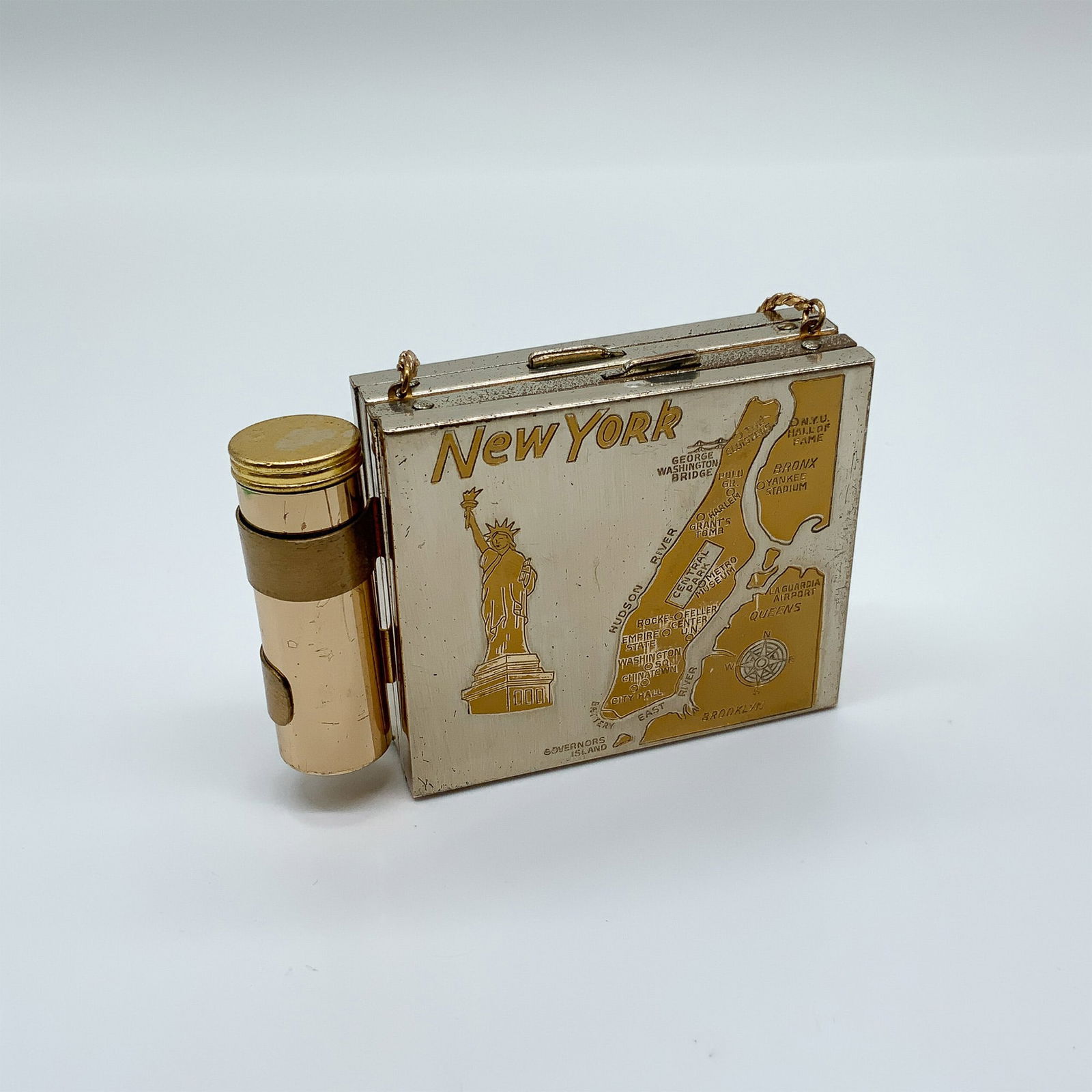 Vintage New York Compact Purse with Lipstick Holder (1 of 4)