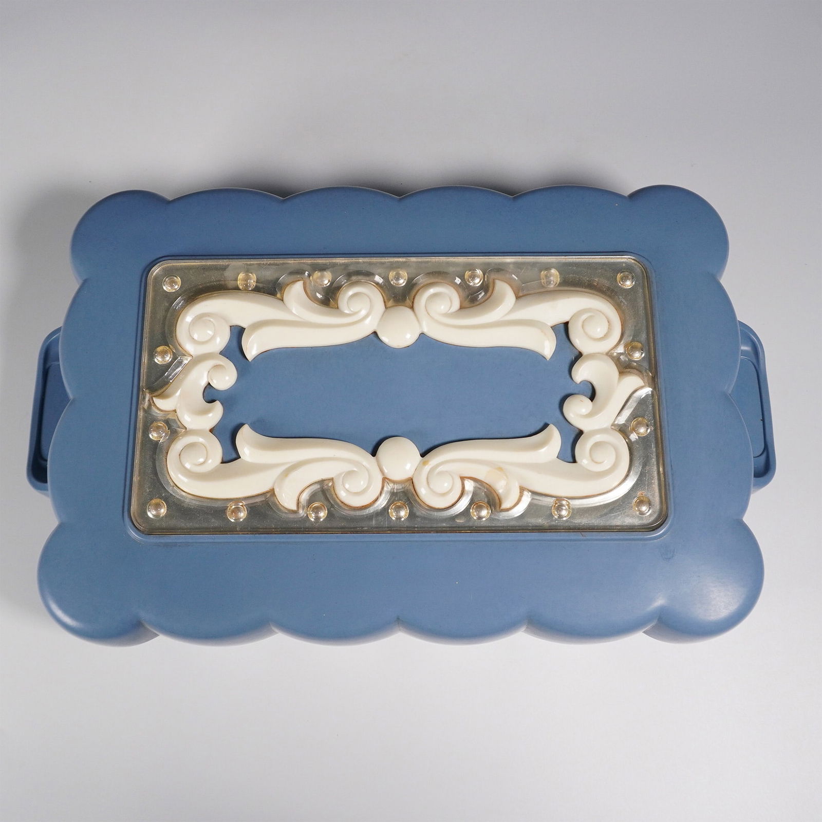 Vintage Max Factor Hollywood Blue Wig Case Vanity Box (1 of 4)