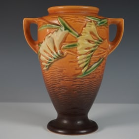 Roseville Pottery Freesia Vase 121-8, Brown