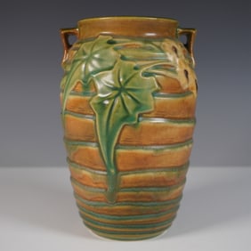 Roseville Pottery Ceramic Vase, Luffa