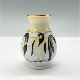 Moorcroft Enamel Penguin Mini Vase