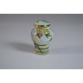 Moorcroft Porcelain Lidded Jar, Swallow and Finch Design
