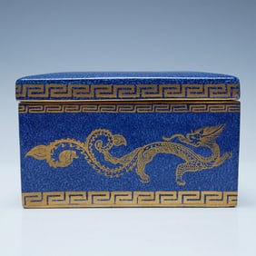Wedgwood Fairyland Dragon Blue Lidded Box