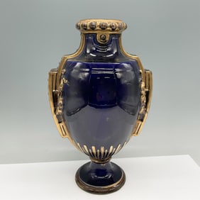 H.B. & C. Porcelain Cobalt Blue and Gilt Vase